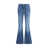 7FOR Blue Cotton Flared Jeans